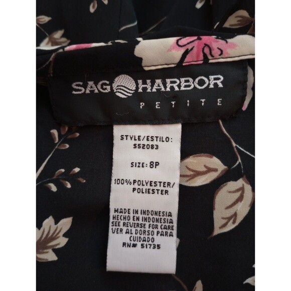 Y2K Ruffle Blouse Shirt 8P Black Floral Button Front Whimsigoth Cottagecore - Picture 10 of 10